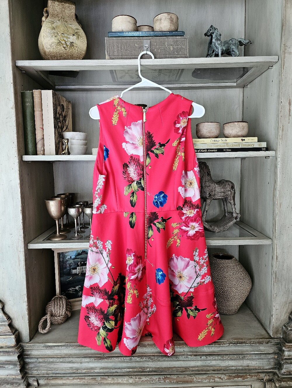 Ted Baker London Kinle Floral Skater Dress Berry Sundae Ted Size 5 = US 12 - Picture 11 of 14